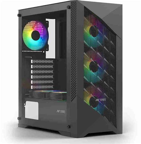 Ant Esports ICE 270M 6F Black Mid Tower Cabinet with USB 2.0 and USB 3. ...