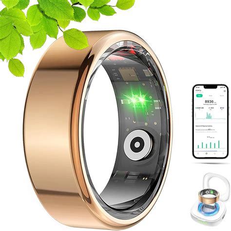 Amazon.com: GANSI Smart Ring for Women & Men IP68 Waterproof Fitness Ring Smart Ring Health ...