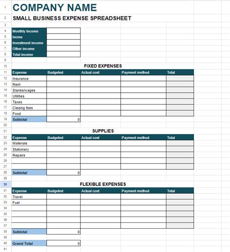 Free Business Expense Spreadsheet Templates for 2026