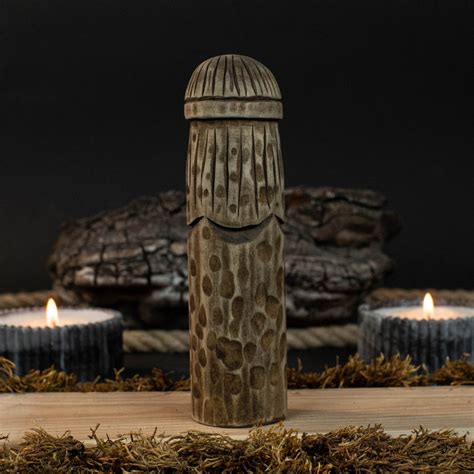 Thor Wooden Figurine – 14 cm (5.7 inches) Hand-Carved Norse God of Thunder and Strength - Sharky ...