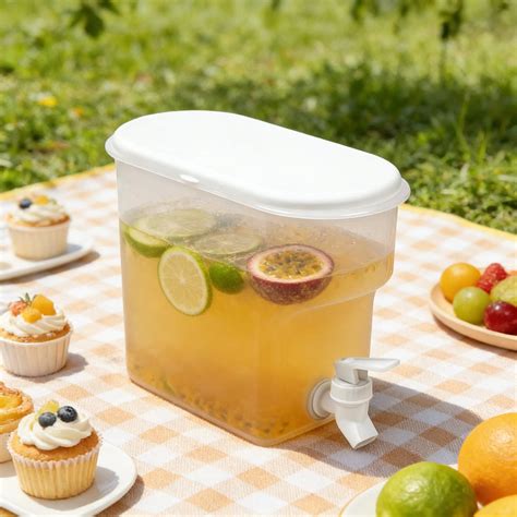 Cold Water Bucket for Fridge with Faucet - Insulated Beverage Dispenser for Lemon Water, Cold ...