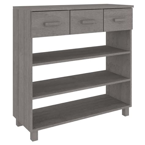 Benzara Boir Sofa Console Table 3 Shelves and 3 Drawers 35 Inch Gray ...