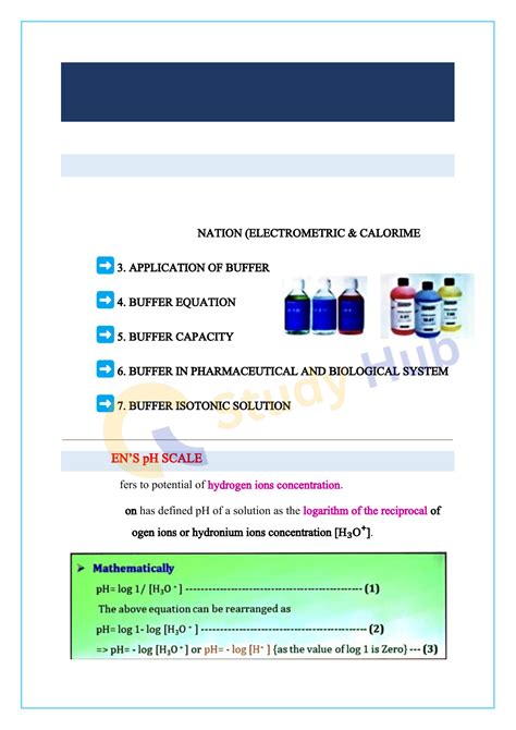 UNIT 5: pH, BUFFER and ISOTONIC SOLUTION - Studocu