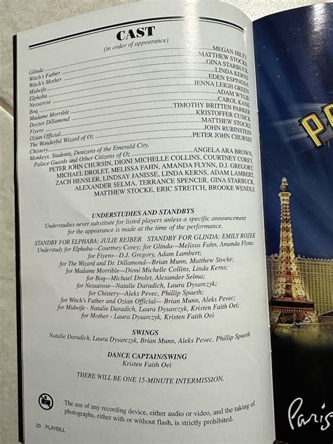 Wicked Playbill Pantages Theatre LA December 2007 Signed | Memorabilia