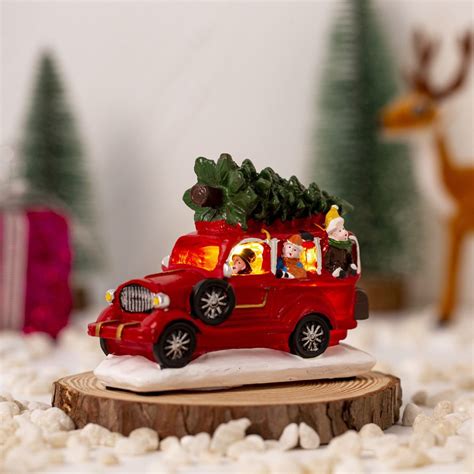 Vintage Red Christmas Truck Decor ,Flameless Holiday LED Candle Battery ...