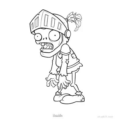 Zombie 3 Coloring Page - Free Printable Plants vs Zombies PDF Coloring ...