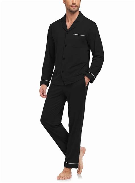 MAYFISH Men's 100% Cotton Pajamas Sets Pajamas for Men Long Sleeve ...