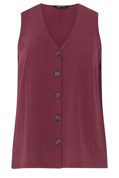YOURS Plus Size Burgundy Red Waistcoat | Yours Clothing