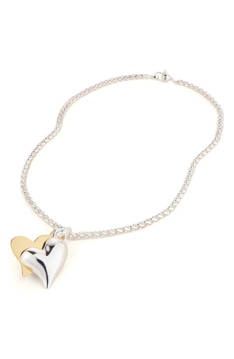 JENNY BIRD Two Tone Twin Heart Pendant Necklace | Nordstrom
