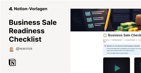 Business Sale Readiness Checklist Vorlage | Notion-Marketplace