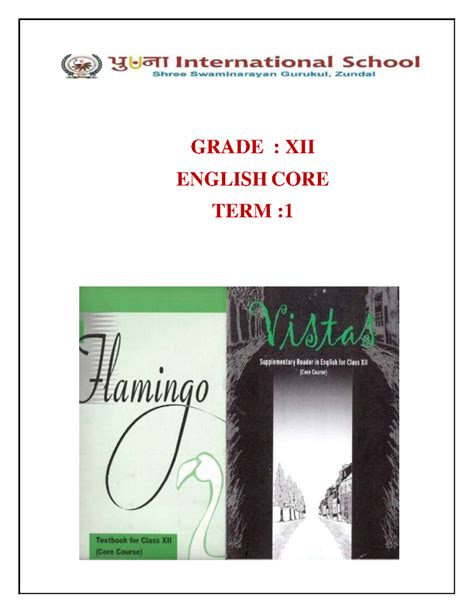 12 ENG TERM 1 - Comprehensive Notes on Flamingo Book Part 1 - Studocu