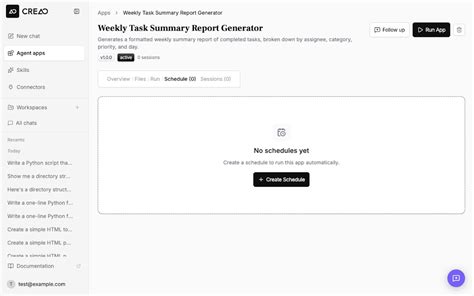 Scheduled Runs - CREAO Documentation