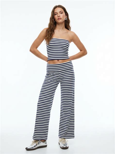 STRIPED WIDE LEG PANT