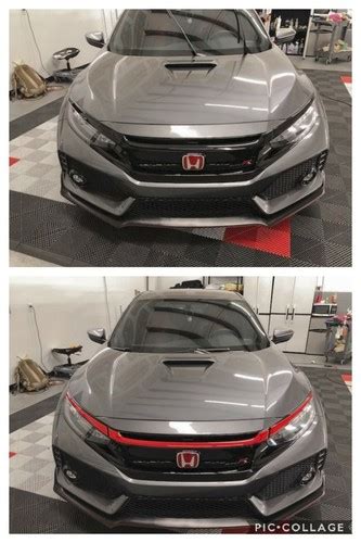Genuine Honda OEM Civic Type-R FK8 Front Grille Garnish Red 08F21-TGH ...