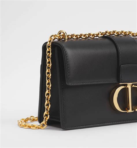 30 Montaigne East-West Bag with Chain Black Calfskin | DIOR