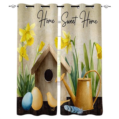 Spring Black Out Curtains 54 Inch Long, Short Curtains for Small Window ...