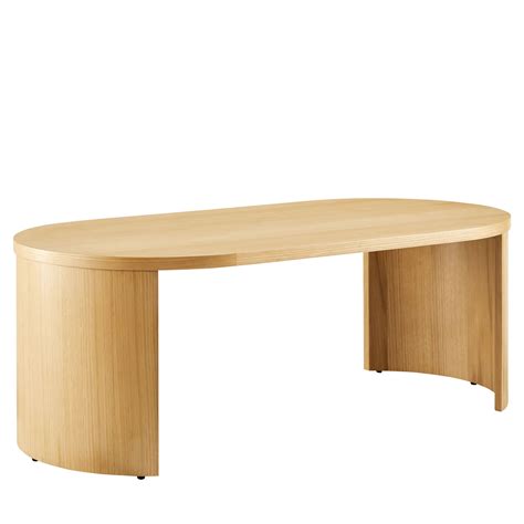 Modway Aspect Oval Wood Coffee Table in Oak in the Coffee Tables ...