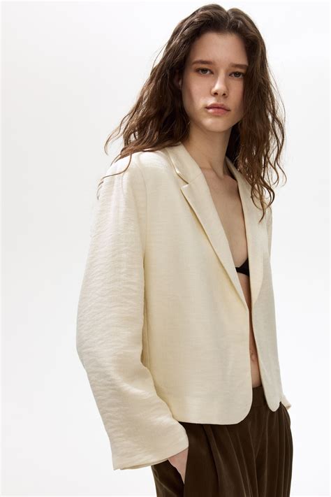 Short blazer - Cream - Ladies | H&M HK