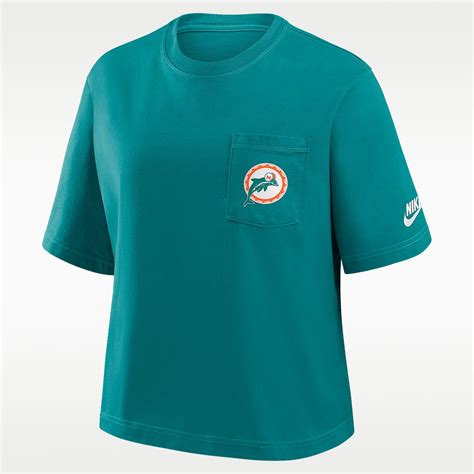 Miami Dolphins Rewind Pocket Boxy Women's Nike NFL T-Shirt. Nike.com