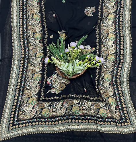 720A Georgette Black Suit Fabric / CKC Georgette Suits – Studio CKC