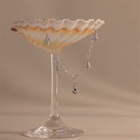 Ocean Link Chain Dangling Multi Charm Necklace | Caitlyn Minimalist