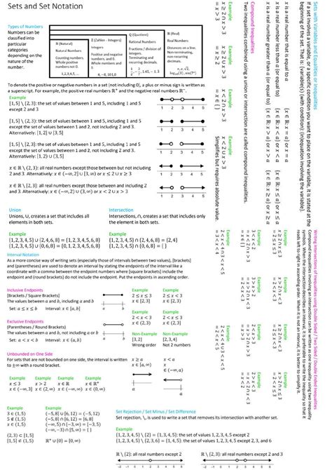 Sets and Set Notation II: Understanding Numbers and Inequalities - Studocu