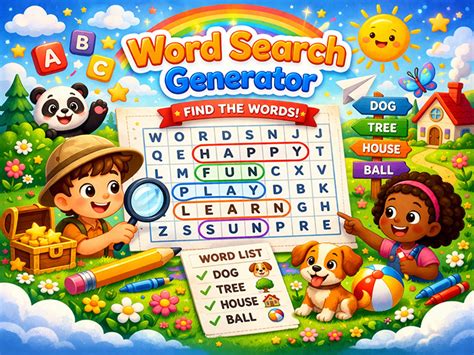 Free Word Search Generator For Kids, Classrooms, And Family Fun | Just ...