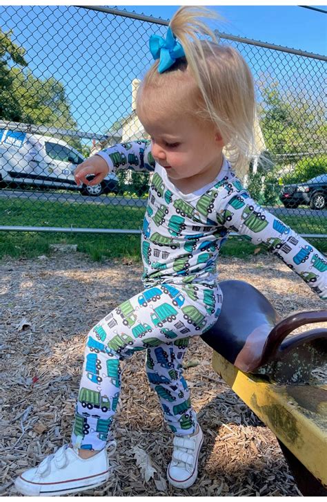 Clover Baby & Kids Long Sleeve Pajama Set - Garbage Trucks | Nordstrom