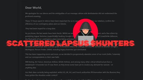 What Are The Takeaways from The Scattered Lapsus $Hunters Statement?