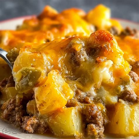 Cheesy Ground Beef Casserole Made With Frozen Potatoes