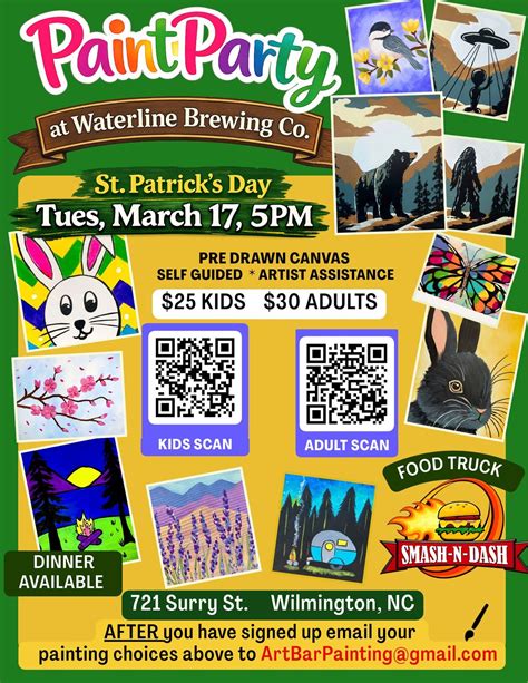 Kids & Adult / Parents … Paint Party in Wilmington on St. Patrick’s Day ...