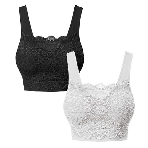 XEGLSBU 2PCS Women's Bras for Older Women 34B Women's Seamless Lace Bra ...