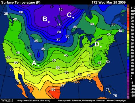Image result for Temperature Map