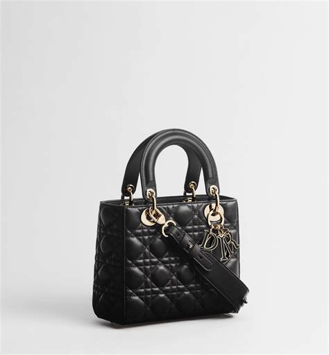 Small Lady Dior My ABCDior Bag Black Cannage Lambskin | DIOR