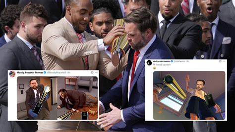 JD Vance Memes Return After Vice President Fumbles Football Trophy At ...