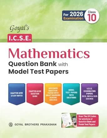 Goyal's ICSE Mathematics Question Bank with Model Test Papers for 2026 ...