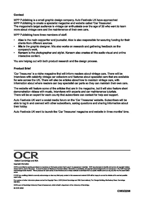 OCR 2025 Unit 2 Media Planning and Production Exam Insights - Studocu