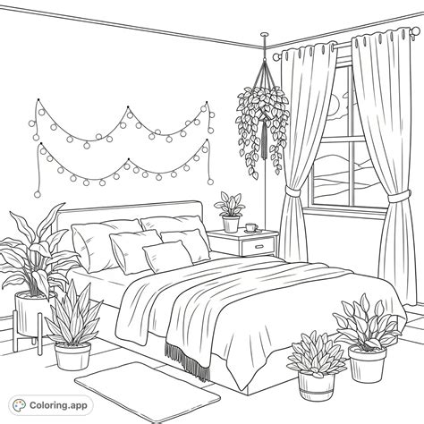 Cozy Aesthetic Bedroom Retreat - Coloring.app