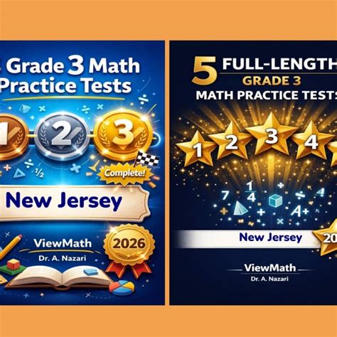 New Jersey NJSLA Grade 3 Math Learn & Test Bundle: 3 Guides, Workbook ...