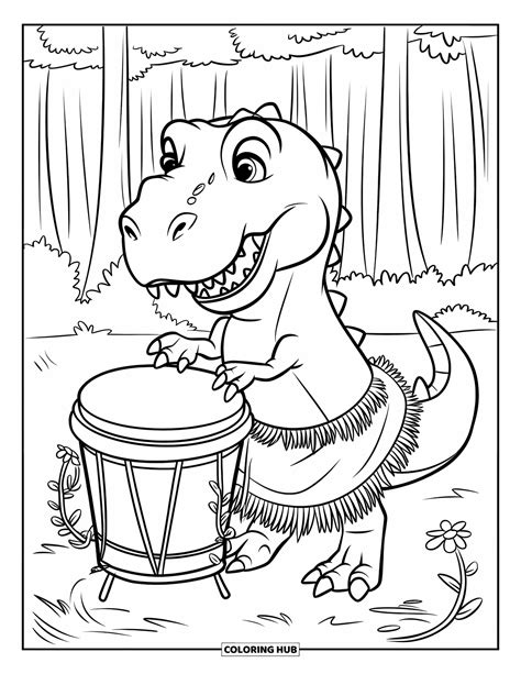 115+ Disegni di T-Rex da colorare per bambini e adulti (Gratis)