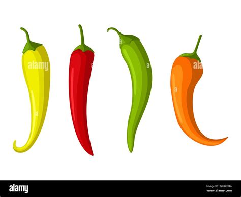 Set red spicy chilli Stock Vector Images - Alamy