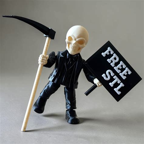 💀 skeleton action figure model / NO AMS / free・Free 3D File for 3D printing・Cults