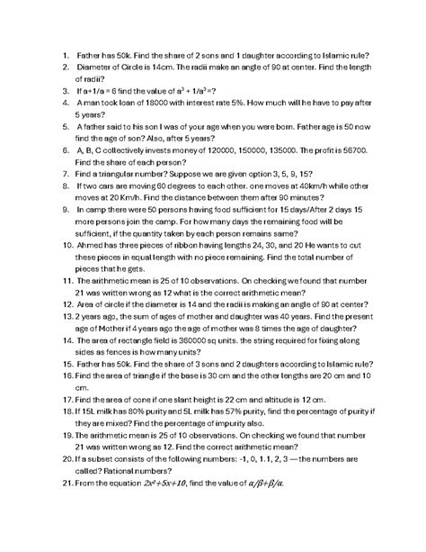 1. Islamic Inheritance & Geometry Problems: A Comprehensive Study Guide - Studocu