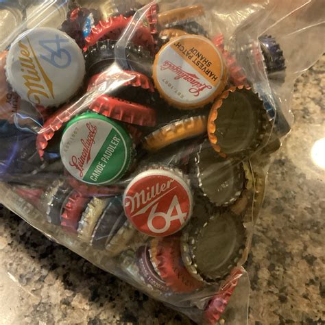 Mixed Used Beer Bottle Caps Lot (Approx. 400, 2 lb) for Crafts
