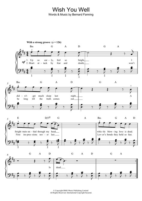 Wish You Well (Download) » Sheet Music for Piano
