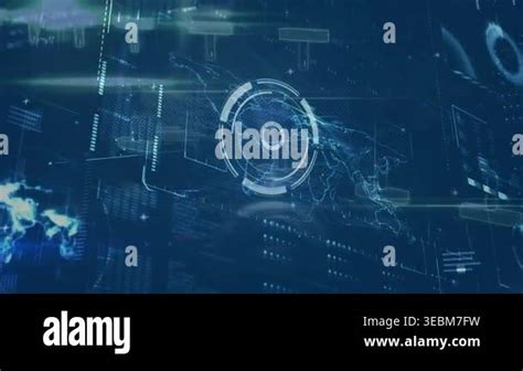 Animation of round scanner and interface with data processing against ...