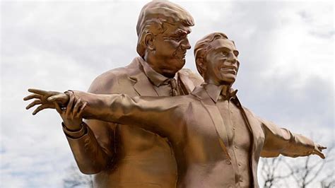 Trump and Epstein statue in Titanic pose appears in Washington