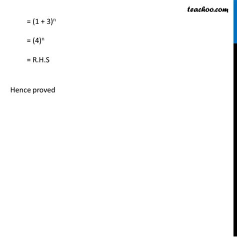Ex 7.1, 14 - Prove that Sum r=0 -> n, 3^r nCr = 4^n - Expansion