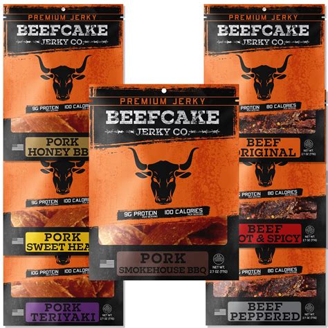 Beefcake Jerky Ultimate Flavor Sampler (7-Pack) - Gourmet Beef Jerky ...