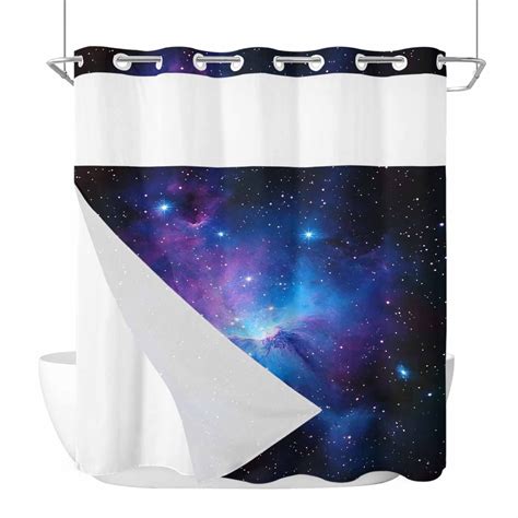 Blue Purple Clouds No Hook Shower Curtain Waterproof, Bathroom Curtains ...